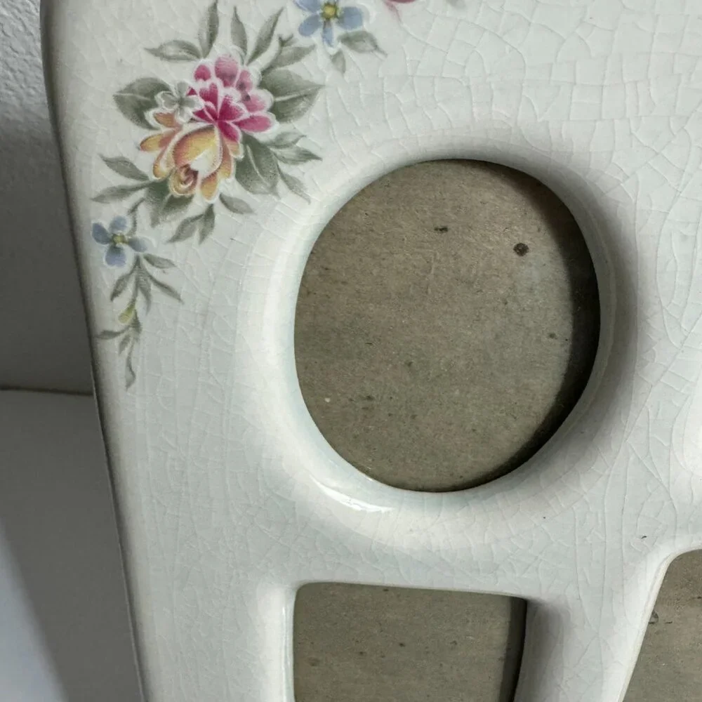 Vintage Ceramic Floral Collage Frame 7 Photos 12.75